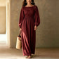 Women's Striped Elastic Waist Maxi Dress