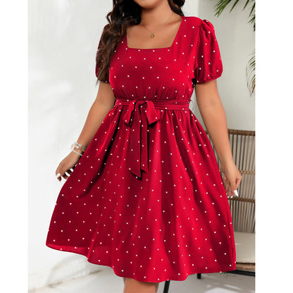 Women's Plus Size Polka Dot Dress 