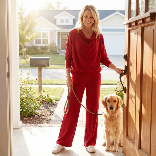 Bestseller 👚 Long Sleeve Cowl Neck Set – Elegant Draped Neckline & Relaxed Silhouette for Any Occasion