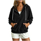 Women's Corduroy Half-Button Hooded Sweatshirt