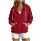 Women's Corduroy Half-Button Hooded Sweatshirt