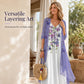 Women’s Boho Floral Maxi Dress & Cover-Up Set
