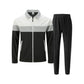 Trendy Men's Two-Piece Set - Color-Block Jacket & Pants