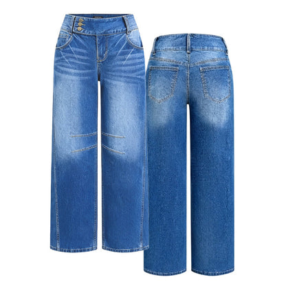 Women's Wide-Leg Stretchy Jeans