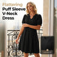Women’s Elegant Puff Sleeve V-Neck Dress