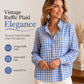 Women's Gingham Ruffle Casual Long Sleeve Shirt