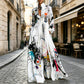 Women's Artistic Graffiti Print Maxi Dress