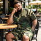 Men's Camouflage Print T-Shirt & Shorts Set