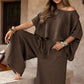 Women's Causal Off Shoulder Top ＆ Wide-Leg Pants Two-Piece Set