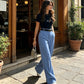 Women's Casual High-Waist Straight-Leg Pants