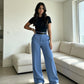 Women's Casual High-Waist Straight-Leg Pants