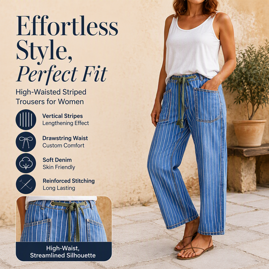 New Arrivals🛍️Women's Vertical Striped Stretchy Denim Pants