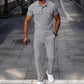 Men's Waffle-Knit Short Sleeve Top & Pants Set