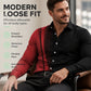 Men's Contrast Print Long Sleeve Slim Fit Lapel Shirt