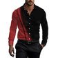 Men's Contrast Print Long Sleeve Slim Fit Lapel Shirt