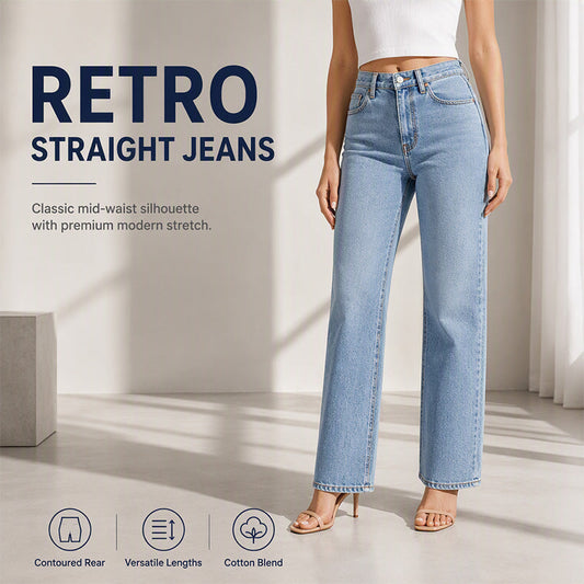 Women's Retro Stretch Wide Leg Jeans