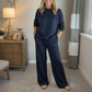 Women's Glitter Pullover Sweater & Pants 2-Piece Set