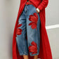 Artistic Flower Wide-Leg Jeans for Women