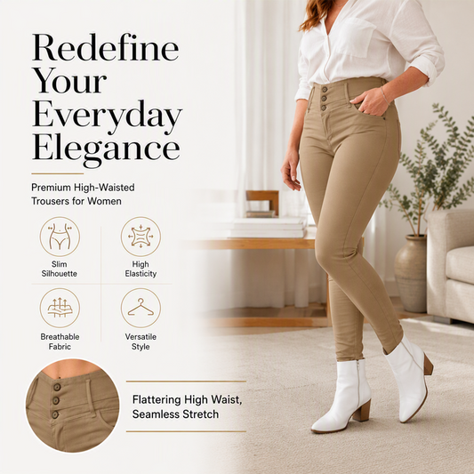 Trending Now 👖 High-Waist Stretch Skinny Pants – Flattering Silhouette & All-Day Comfort for Every Look