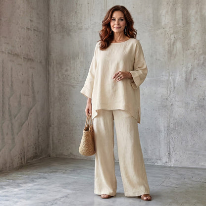 Women's Casual Linen Blend 2-Piece Set