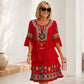 Women's Vintage Ethnic Print Tiered Dress