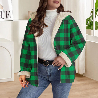 Women’s Thickened Zip Up Hooded Jacket