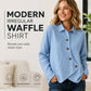 ✨Bestseller 👕 Soft Waffle Knit Top with Irregular Hem – Versatile Colors for Any Casual Occasion