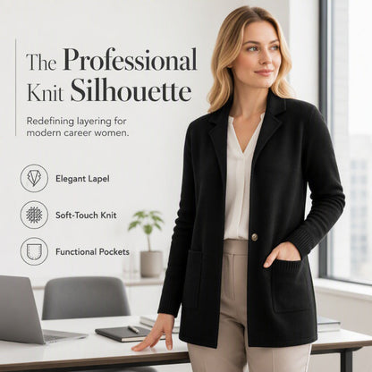 Bestseller🏆🧥 Knit Lapel Cardigan – Timeless Silhouette & Effortless Elegance for Every Look