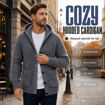 Trending Now⭐🧥 Men's Hooded Button-Front Cardigan