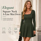 Women's Long Sleeve Square Neck Mini Dress
