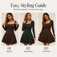Women's Long Sleeve Square Neck Mini Dress