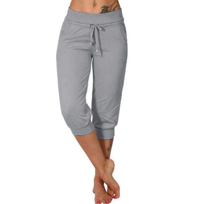 3/4 High-Waist Slim Fit Drawstring Pocket Joggers