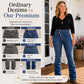 Women's High-Waisted Crossover Asymmetric Jeans