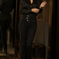 Women's High-Waisted Crossover Asymmetric Jeans