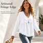 Bestseller🏆👚 Tassel V-Neck Blouse – Timeless Silhouette & All-Day Comfort for Every Look