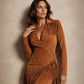 Bestseller🏆👗 Fringe Trim Long Sleeve Dress – Timeless Silhouette & All-Day Comfort for Every Look