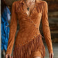 Bestseller🏆👗 Fringe Trim Long Sleeve Dress – Timeless Silhouette & All-Day Comfort for Every Look