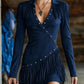 Bestseller🏆👗 Fringe Trim Long Sleeve Dress – Timeless Silhouette & All-Day Comfort for Every Look