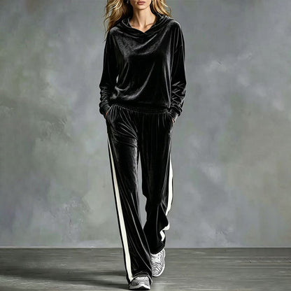Bestseller🏆👚💕 Velvet Hooded Sweatshirt & Pants Set – Timeless Comfort & Effortless Style for Every Occasion