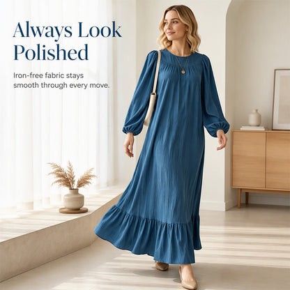 🏆Bestseller 👗 Flowing Ruffle Maxi Gown – Timeless Vintage Charm with Modern Breathable Comfort