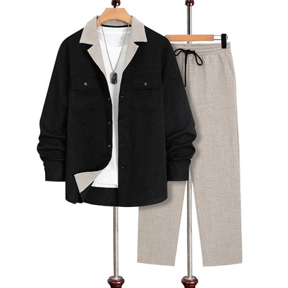 Bestseller🏆👔💼 Lapel Shirt & Trousers Set – Timeless Silhouette & Effortless Style for Every Occasion
