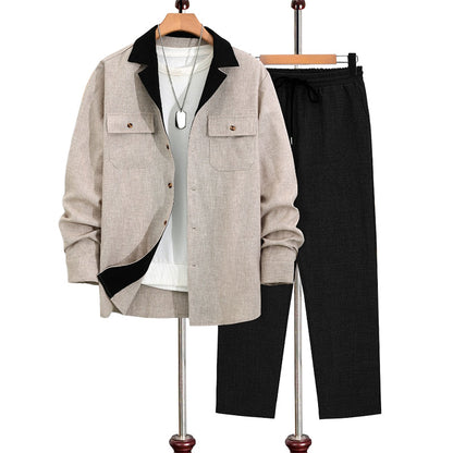 Bestseller🏆👔💼 Lapel Shirt & Trousers Set – Timeless Silhouette & Effortless Style for Every Occasion
