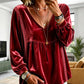 Bestseller🏆🌟 Women’s Elegant Velvet V‑Neck Blouse – Smooth Velvet Material & Flattering Neckline for Eye‑Catching Outfit
