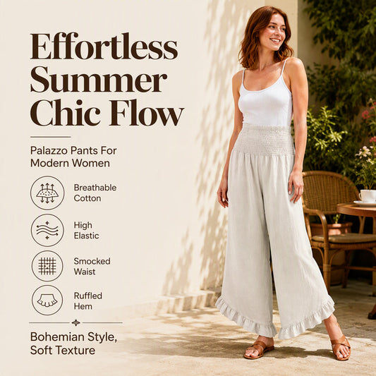🌸👖New Arrivals - Cotton Linen High-Rise Trousers – Soft Drape & All-Day Comfort for Any Casual Look