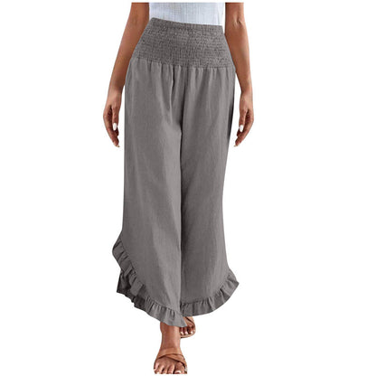 🌸👖New Arrivals - Cotton Linen High-Rise Trousers – Soft Drape & All-Day Comfort for Any Casual Look
