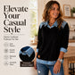 Bestseller🏆👚 Denim Patchwork Long Sleeve Top – Timeless Silhouette & All-Day Comfort for Every Occasion
