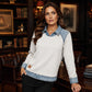 Bestseller🏆👚 Denim Patchwork Long Sleeve Top – Timeless Silhouette & All-Day Comfort for Every Occasion