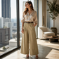Must-Have🔥✨👖 Relaxed Wide-Leg Trousers – Leg-Lengthening High Waist & Soft Drape for Casual or Professional Looks
