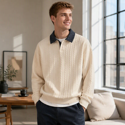 Trending Now⭐🧥 Vintage Faux-Layer Sweatshirt with Collared Design