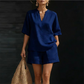 ✨🌺New Arrivals - V‑Neck Top & Wide‑Leg Shorts Set – Lightweight Premium Blend & Draped Silhouette for Vacation or Daily Outing
